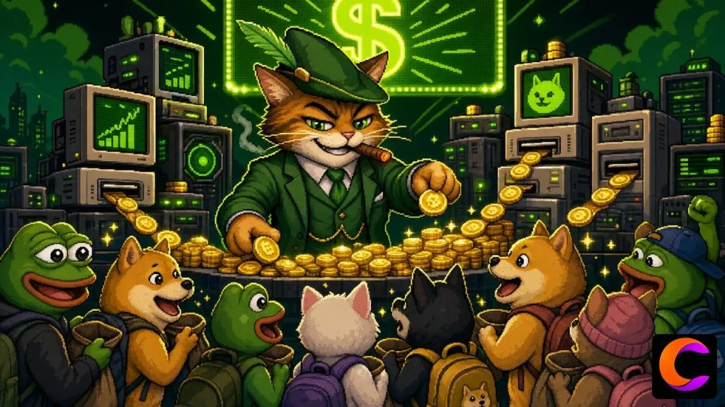 Robinhood Chain memecoin dashboard showing CASHCAT dominance and $285M market cap explosion in days